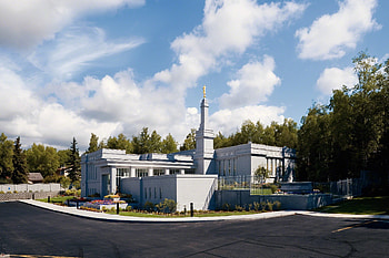 The Anchorage Alaska Temple, Serene atmosphere, Spiritual retreat, Tranquil grounds HD wallpaper