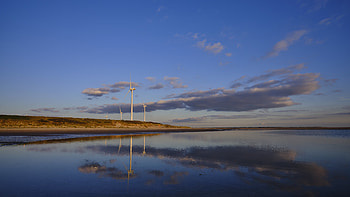 Nature, Lake, Shore, Bank, Wind Power Plant, Turbines, Turbine HD wallpaper