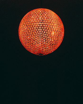 Orange ball, chandelier, light HD phone wallpaper