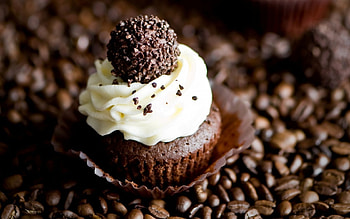 Chocolate Cake and Coffee Beans, coffee desserts, chocolate, sweets, chocolate cake, dessert, coffee bean, coffee beans, chocolate cakes, food, cake, brown, cakes, coffee HD wallpaper