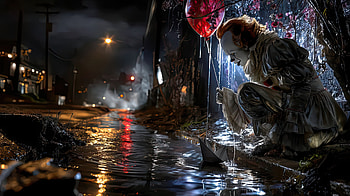 Pennywise Red Balloon Lure, pennywise, it, clown, movies, deviantart, artist, artwork, digital-art HD wallpaper