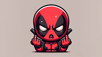 Angry Deadpool, deadpool, superheroes, artist, artwork, digital-art, skull, angry, minimalism, deviantart HD wallpaper
