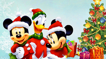 Gifts Tag - Mouse Donald Tree Presents Minnie Mickey Christmas Gifts Duck Disney Winter HD wallpaper