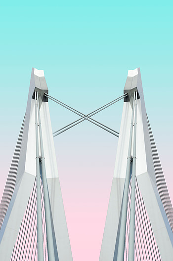 Architecture, Minimalism, Bridge, Construction, Design, Symmetry, Support HD phone wallpaper