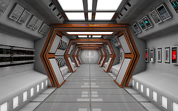 space hall, space hall5, corridor, 3d, cinema 4d, space HD wallpaper