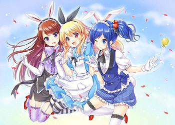 Alice and Rabbits, bunny, orginal, maid, alice, wonderland, girls HD wallpaper