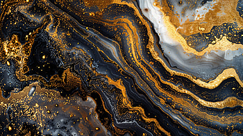Golden Waves: An Abstract Ultra, Abstract, gold, black, marble, texture, abstract black HD wallpaper