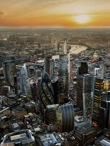 London skyline, Sunset views, England HD phone wallpaper