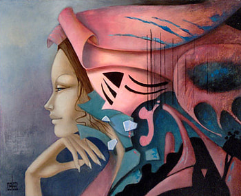 by Pierre Chevassu, abstract, painting, fantasy, artist, beauty HD wallpaper