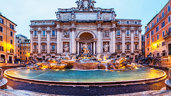 Trevi Fountain, Rome landmark, Baroque sculpture, Italian tourism HD wallpaper
