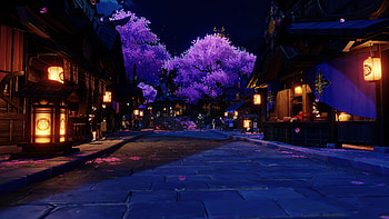 Genshin Impact - Enchanted Night in Inazuma Village, video game, Genshin Impact HD wallpaper