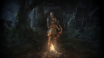 Dark souls, warrior, fire, armour suit, outdoor HD wallpaper
