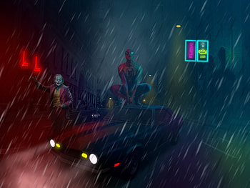 Joker And Spiderman, joker, spiderman, superheroes, artwork, behance HD wallpaper