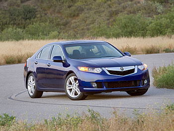 Auto, Nature, Trees, Grass, Acura, Cars, Asphalt, Front View, Style, Akura, Shrubs, 2009, Tsx, V6 HD wallpaper