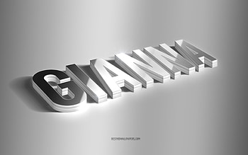 Gianna, silver 3d art, gray background, with names, Gianna name, Gianna greeting card, 3d art, with Gianna name HD wallpaper