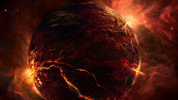Outer Space Red Planet & Sky HD wallpaper