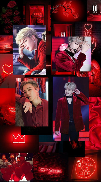 BTS jimin, red asthetic, ♡♡♡, asthetic, park jimin HD phone wallpaper