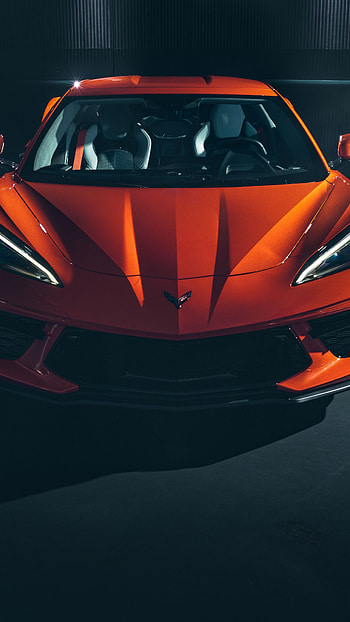 Stingray C8 Front View, Corvette HD phone wallpaper