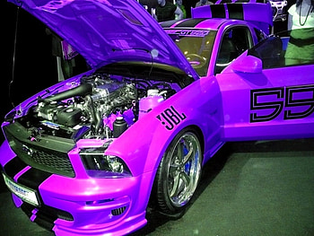 floresent purple mustang, purple, mustang HD wallpaper