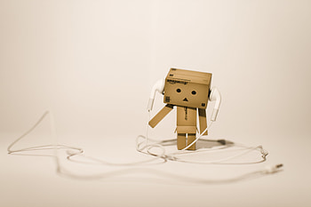 Music, Heads, Danbo, Cardboard Robot HD wallpaper