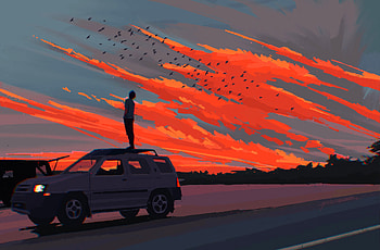 Above The Masses, alone, boy, artist, artwork, digital-art, pixiv HD wallpaper