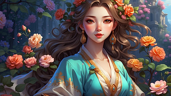 Earth Goddess Wearing Flowy Robes, earth, goddess, woman, Anime, drawing HD wallpaper