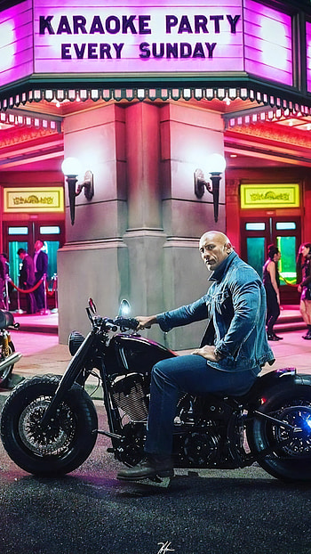 Dwayne Johnson on Harley Davidson, Sony Xperia X , background, Music and motorbikes HD phone wallpaper