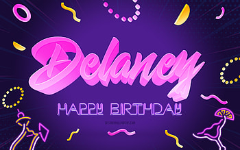 Happy Birtay Delaney, , Purple Party Background, Delaney, creative art, Happy Delaney birtay, Delaney name, Delaney Birtay, Birtay Party Background HD wallpaper