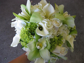 Brides Boquet, flowers, roses, lilies, boquet HD wallpaper
