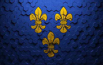 Flag of Wiesbaden, honeycomb art, Wiesbaden hexagons flag, Wiesbaden, 3d hexagons art, Wiesbaden flag HD wallpaper