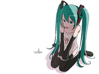 Hatsune Miku, awesome, nice, hatsune, aqua eyes, tongue, sexy, white, twintail, hot, girl, headset, singer, aqua, anime, pretty, virtual, blue, black, song, heads, cute, vocaloid, beauty, name, music, vocaloids, thighhighs, program, beautiful, diva, aqua hair, red, cool, funny, idol, micro HD wallpaper