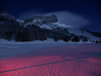 Mountains Landscape Night Snow , mountains, landscape, night, snow, nature HD wallpaper