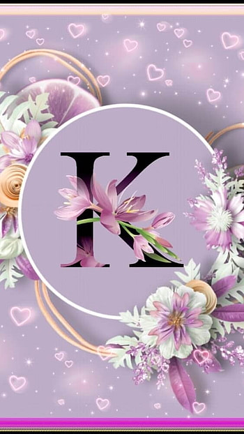 K Letter, Purple Background, flower design HD phone wallpaper