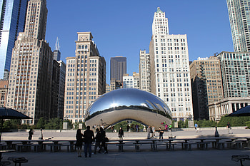 Cloud Gate, Chicago landmark, Sculpture in the park, Reflective surface HD wallpaper