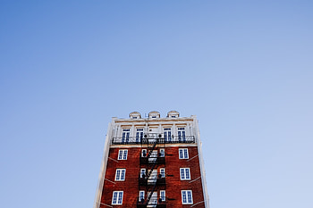 Sky, Building, Minimalism, Stairs, Ladder HD wallpaper