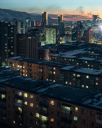Cities, Twilight, City, Building, View From Above, Dusk, Urban Landscape, Cityscape HD phone wallpaper