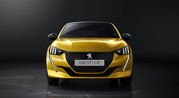 Front, yellow car, Peugeot 208 HD wallpaper
