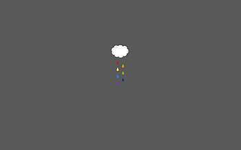 Rainbow rain !, minimalism, colors, rain, cloud HD wallpaper