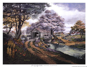 PAINTING OF THE BRIDGE, PAINTINGS, COUNTRY, COVERED, BRIDGE HD wallpaper