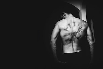 My Time, model, time, man, tattoo, clock HD wallpaper