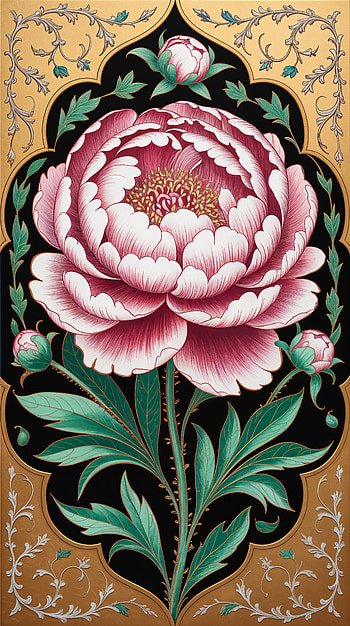 Midnight Peony — Gilded , flower HD phone wallpaper