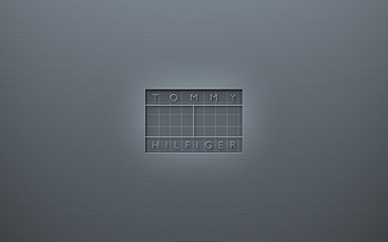 Tommy Hilfiger, Gray logo, Creative background, 3D emblem HD wallpaper