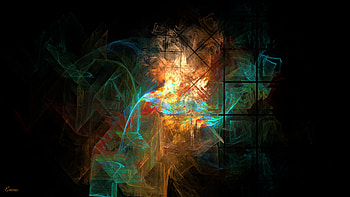 Colorful Abstract, , splashes, colorful, black, color, fractals, flamboyant, dark, background, cg, abstract, pretty HD wallpaper