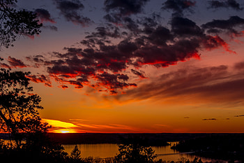 Nature, Trees, Sunset, Sky, Clouds, Lake, Evening HD wallpaper