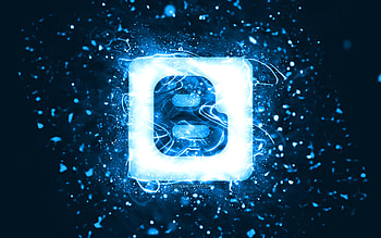 Blogger blue logo, , blue neon lights, creative, blue abstract background, Blogger logo, social network, Blogger HD wallpaper