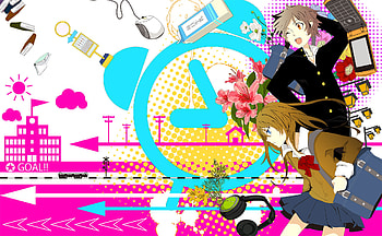 Teens Stuffs, uniform, vector, clock, cell, girl, school, head HD wallpaper