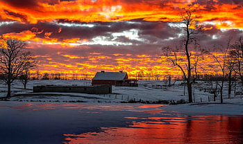 Firing Sky, nature, fire, sunsets, house HD wallpaper