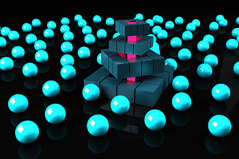 Form, 3D, Forms, Balls, Squares, Sphere, Spheres HD wallpaper