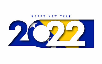 Happy New Year 2022 Bosnia and Herzegovina, white background, Bosnia and Herzegovina 2022, Bosnia and Herzegovina 2022 New Year, 2022 concepts, Bosnia and Herzegovina, Flag of Bosnia and Herzegovina HD wallpaper