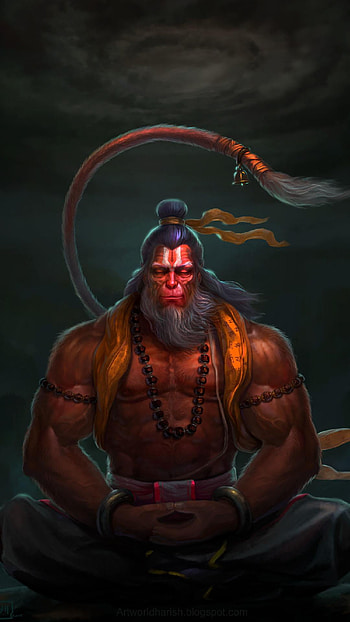 Lord Hanuman Meditation - : HD phone wallpaper